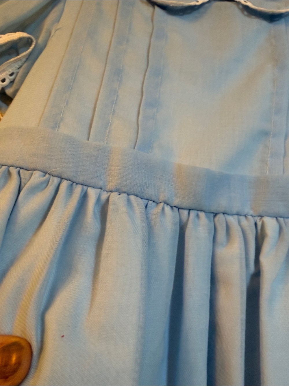 Classic Light Blue Peter Pan Collar Girls Vintage Dress - Picture 8 of 11